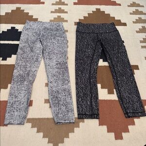 lululemon athletica 2 pairs bundle Marled Gray and Black Leggings